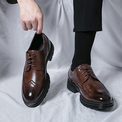 Autumn Spring Men's Leather Brogue Business Shoes