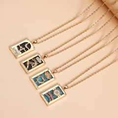 Chic Glow Square Pendant Necklace