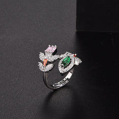 Golden Leaf 18K Gold-Plated Adjustable Ring