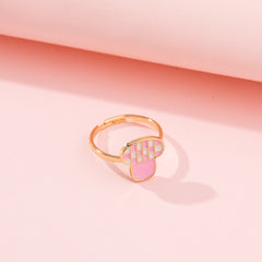 Euro Charm Heart & Butterfly Adjustable Ring