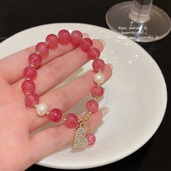 Cute Colorful Beaded Bracelet Niche Pearl