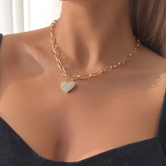 Edge Link Punk Metal Chain Necklace