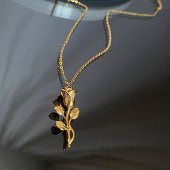 Rose Charm Vintage Pendant Necklace