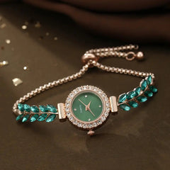 Verdant Sparkle Diamond Round Women's Watch