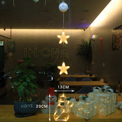 3-Piece LED Hanging Star Lamps for Christmas & New Year Decorations