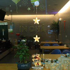 3-Piece LED Hanging Star Lamps for Christmas & New Year Decorations