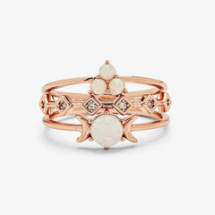 Luna Glow Opal Ring Set