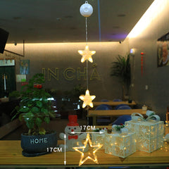 3-Piece LED Hanging Star Lamps for Christmas & New Year Decorations