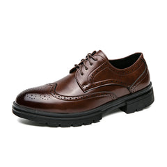 Autumn Spring Men's Leather Brogue Business Shoes