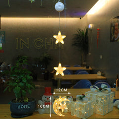 3-Piece LED Hanging Star Lamps for Christmas & New Year Decorations