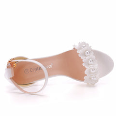 Blossom Stride Beaded High Heel Sandals