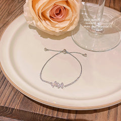 Zircon Elegance Bow Bracelet