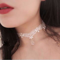 Custom Crystal Lace Bone Pendant Necklace