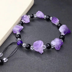 Simple Amethyst Obsidian Bracelet