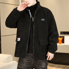 Arctic Luxe Men's Lambswool Stand Collar Winter Jacket