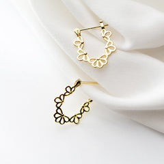 S925 Silver Hollow Flower Ear Clip
