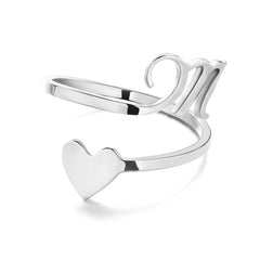 Love Script Adjustable Heart Ring