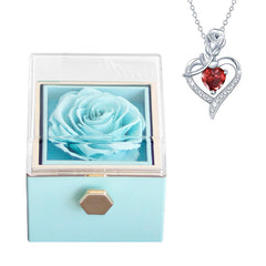 Rose Charm Jewelry Box & Necklace Set