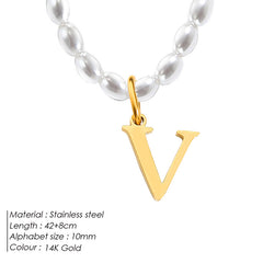 Lumi Luxe Stainless Steel Letter Necklace