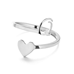 Love Script Adjustable Heart Ring