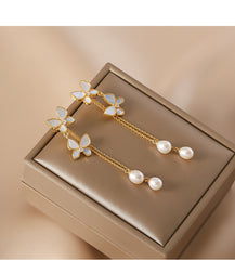Butterfly Elegance Long Tassel Earrings