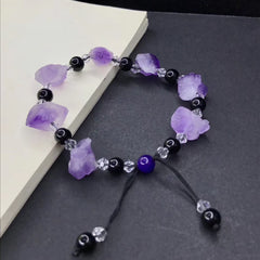 Simple Amethyst Obsidian Bracelet