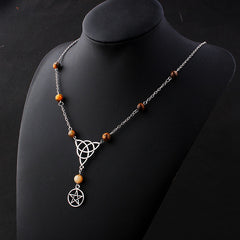 Mystic Witch Pentagram Bead Head Chain