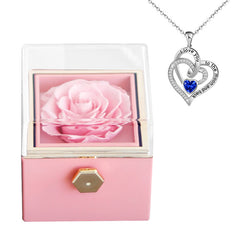Rose Charm Jewelry Box & Necklace Set