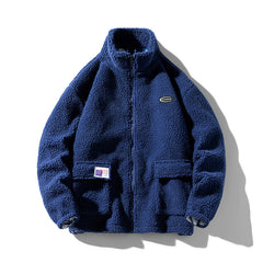 Arctic Luxe Men's Lambswool Stand Collar Winter Jacket