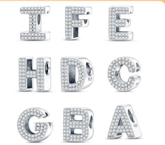 Alphabet bead Silver-Plated Letter Bead Bracelet & Necklace Set