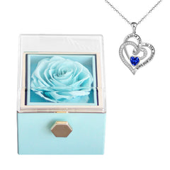 Rose Charm Jewelry Box & Necklace Set