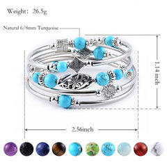 Turquoise Essence Multi-Layered Stone Bracelet