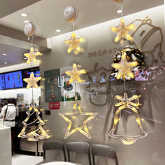 3-Piece LED Hanging Star Lamps for Christmas & New Year Decorations