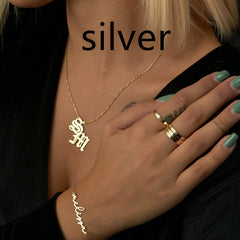Gold Script Personalized Letter Pendant Necklace