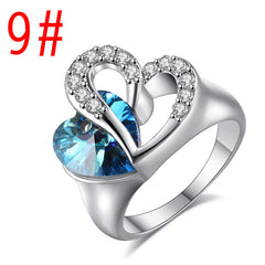 Oceanic Heart Sapphire Ring