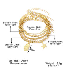 Star Struck Retro Five-Pointed Star Bracelet Set