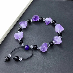 Simple Amethyst Obsidian Bracelet