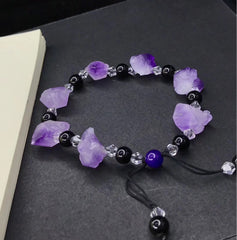 Simple Amethyst Obsidian Bracelet