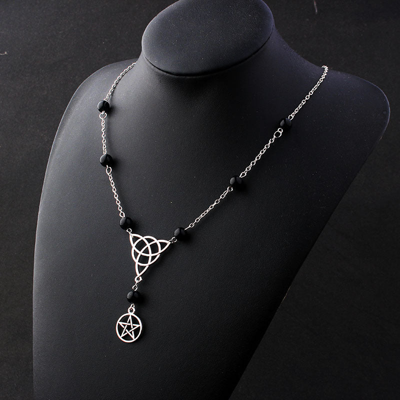 Mystic Witch Pentagram Bead Head Chain