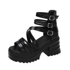Elevate Style Women's Platform Zipper Sandals