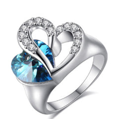 Oceanic Heart Sapphire Ring
