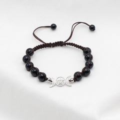 Couple Natural Stone Crystal Colorful Stone Woven Bracelet