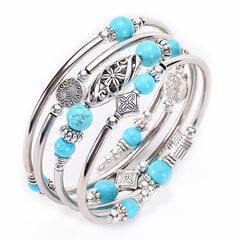 Turquoise Essence Multi-Layered Stone Bracelet