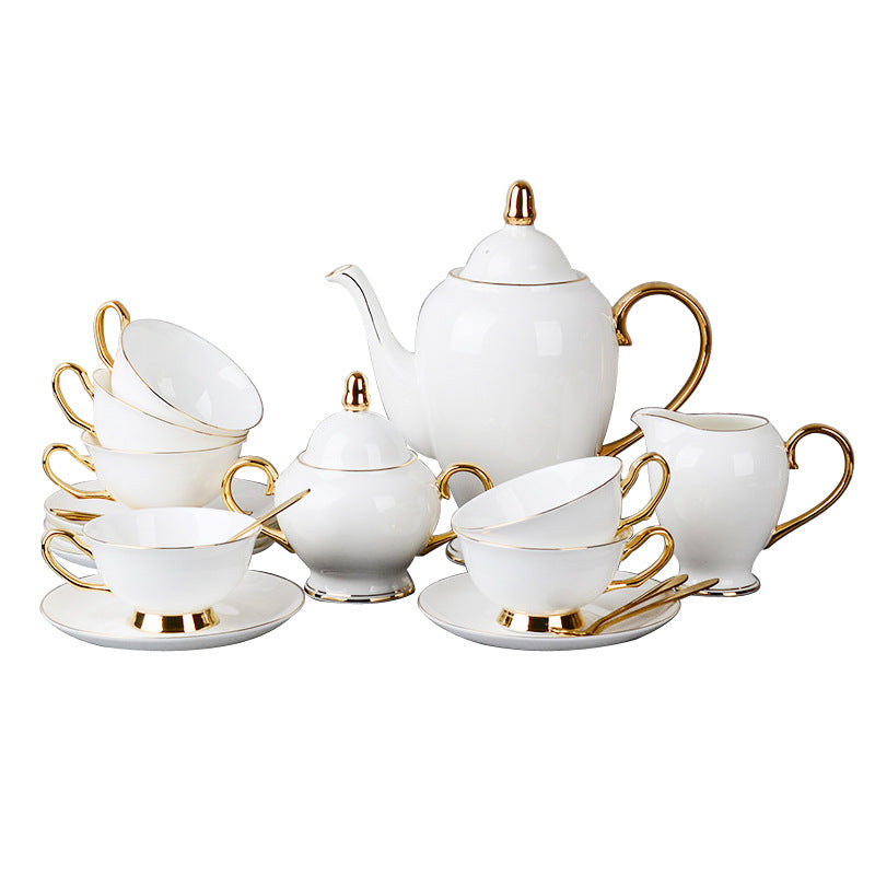 Bone China Gold-Painted Coffee Cup & Saucer for Afternoon Tea
