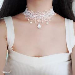 Custom Crystal Lace Bone Pendant Necklace
