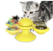 Twist & Tickle Rotating Cat Toy with Scratching and Teeth Cleaning