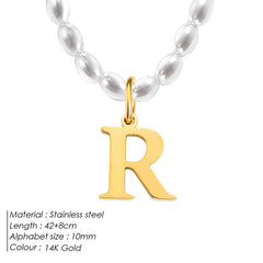 Lumi Luxe Stainless Steel Letter Necklace