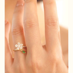 Elegant Cherry Blossom Design with Rotating Crystal Accent