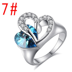 Oceanic Heart Sapphire Ring