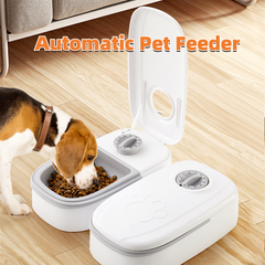 Automatic Pet Food Dispenser with Timer & Stainless Steel Bowl